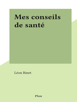 cover image of Mes conseils de santé